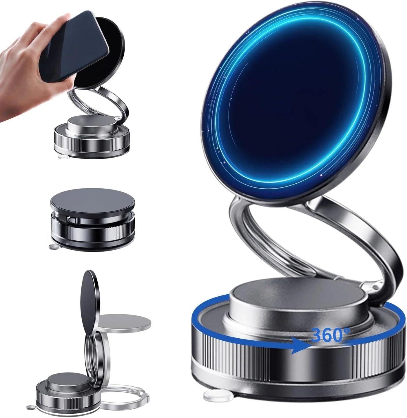 360°Rotation Vacuum Magnetic Phone Holder One-Handed Operation Foldable Adjustable Magnetic Phone Holder-6