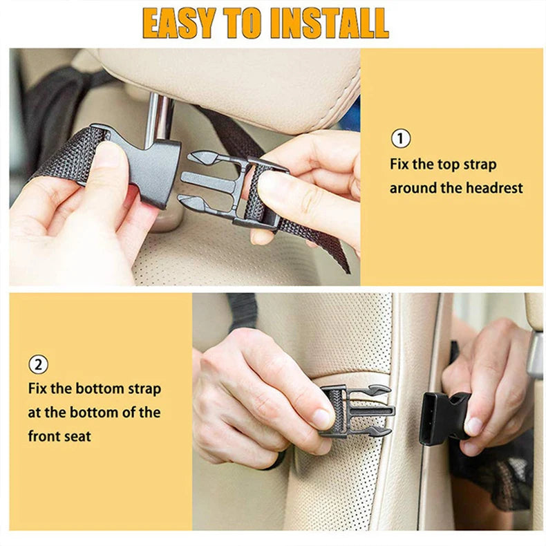 Auto Back Seat Organizer with Touch Screen Tablet Holder Car Backseat Protector Kick Mats Travel Storage Bag for Kids Children-5